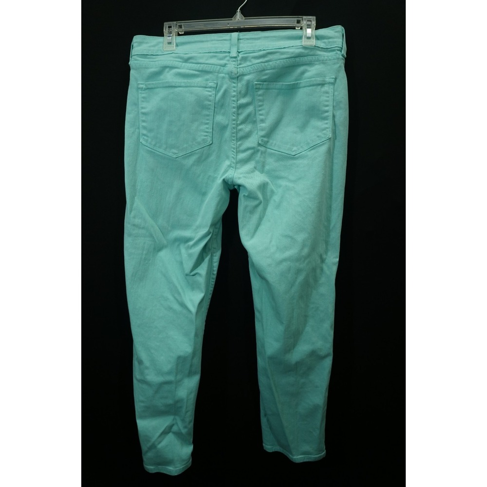 NYDJ Women's 12 Aqua Blue Alisha Ankle Jeans Straight Leg Lift Tuck Denim Spring - Picture 4 of 12